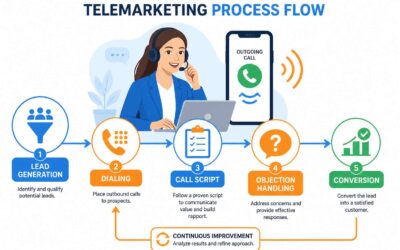 Telemarketing diagram, a visual guide, boosts call center results.